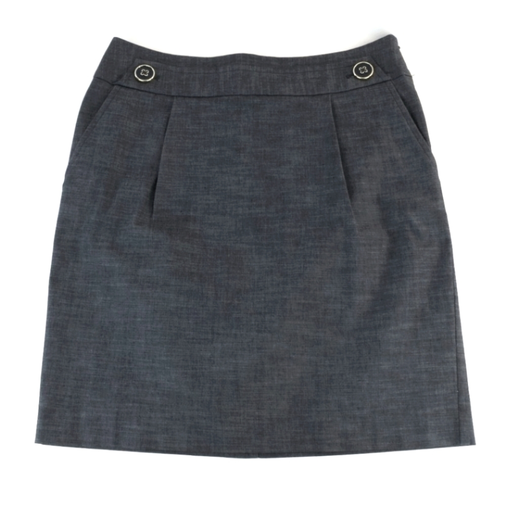 Loft Gray Heather Business Skirt with Buttons